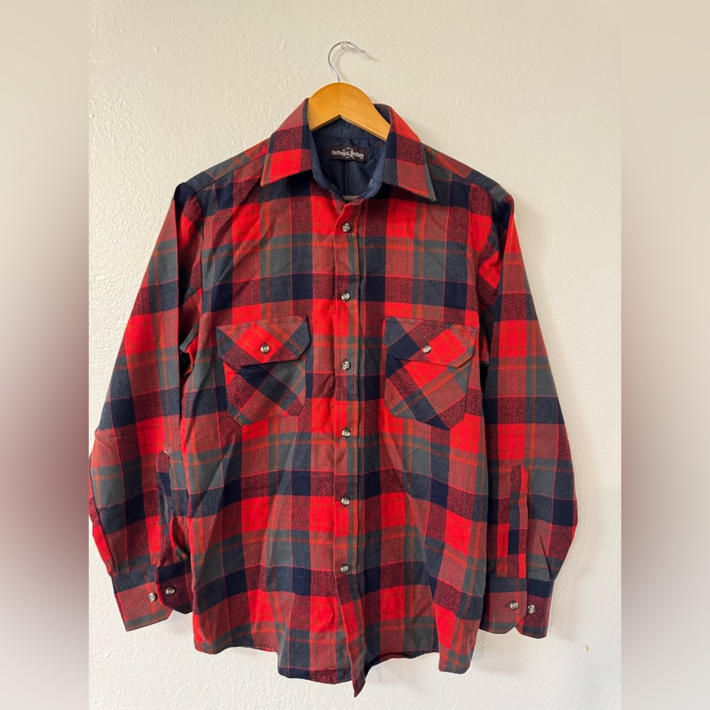 Northwest Territory Red and Navy Plaid Shirt, Size Medium